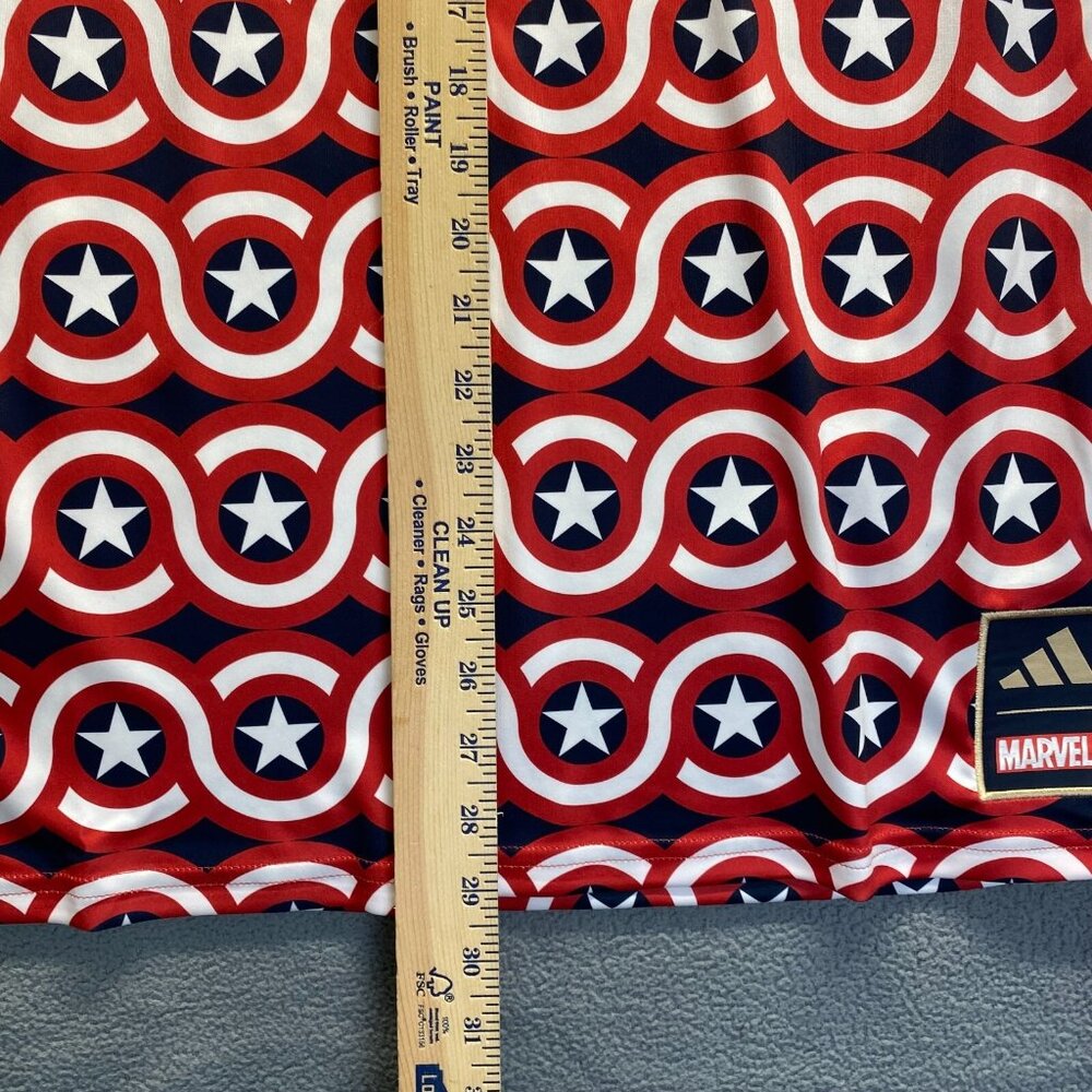Adidas Marvel‎ Captain America Shirt Size M Slim Fit Red White & Blue mens NEW - Picture 5 of 16